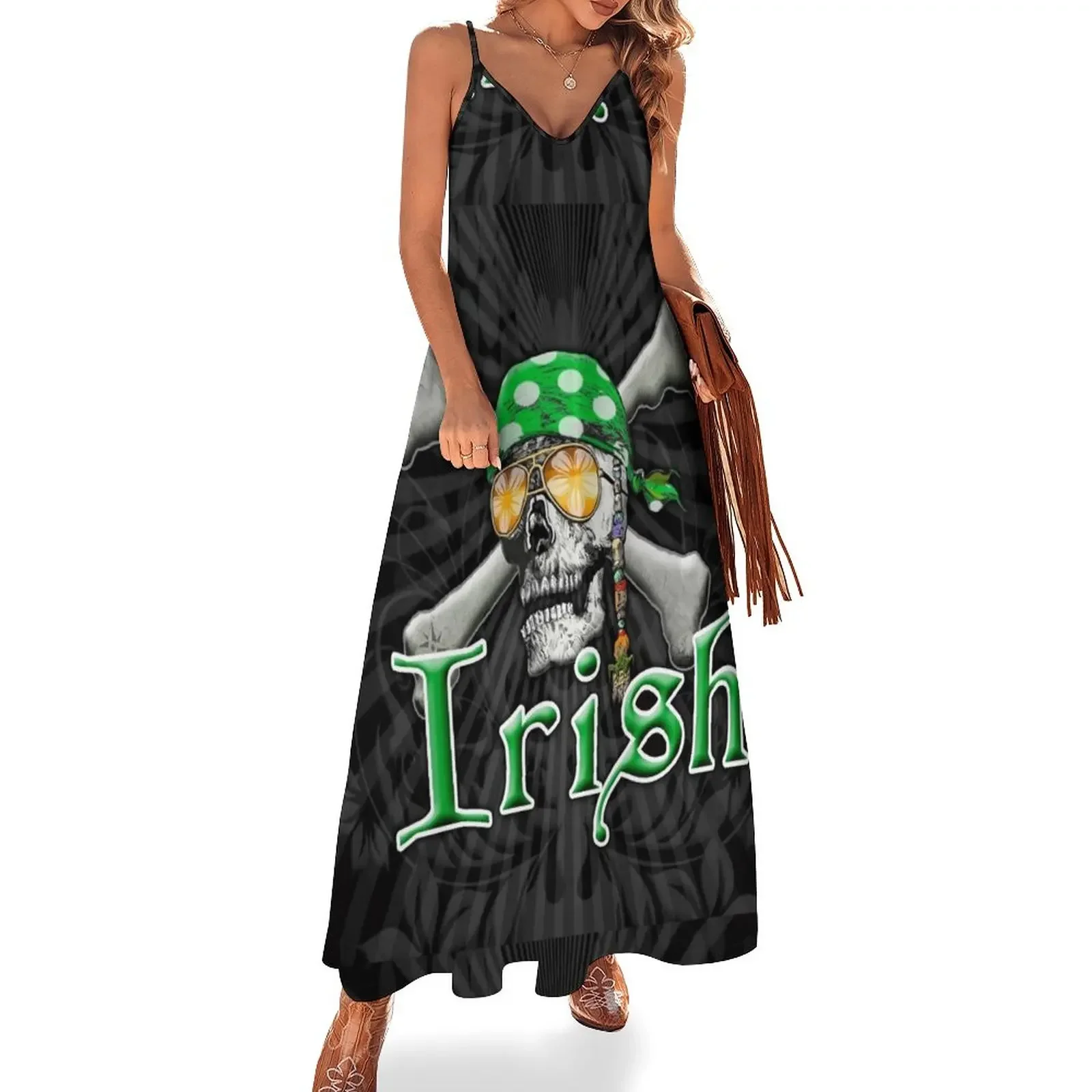 

Irish Pirate Skull and Cross Bones Sleeveless Dress party dresses woman evening dresses luxury 2025