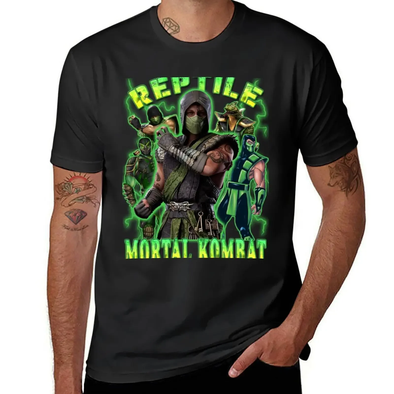 

Mortal Kombat - Reptile T-Shirt funny costumes boys animal print cotton man t-shirts men t shirts