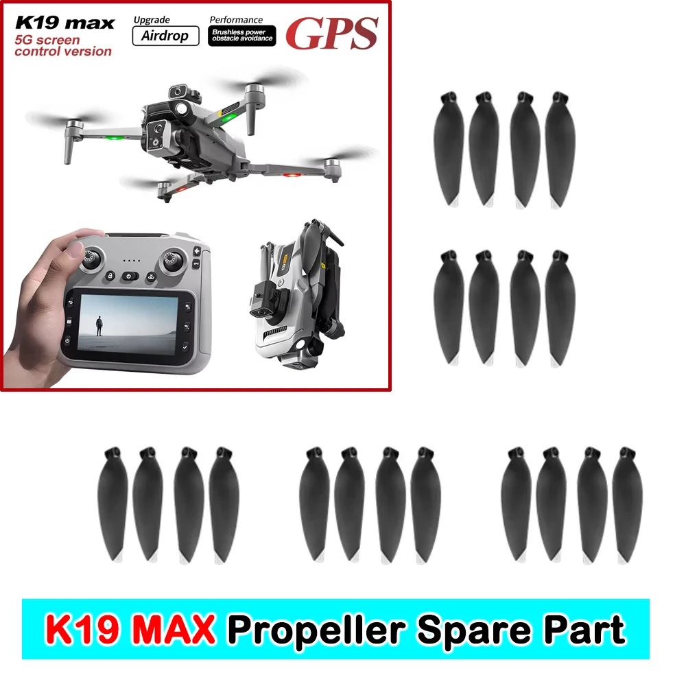 K19 Max GPS Drone Brushless Quadcopter Propeller Spare Part K19 MAX K19 Main Blade Maple Leaf Rotor Wing Accessory 8PCS/Set