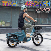 Onesport Electric Cargo Bike 750W Motor 48V27AH Battery App Connection 80KM RANGE 20*2.6 All Terrain Tire Adult Electric Bicycle