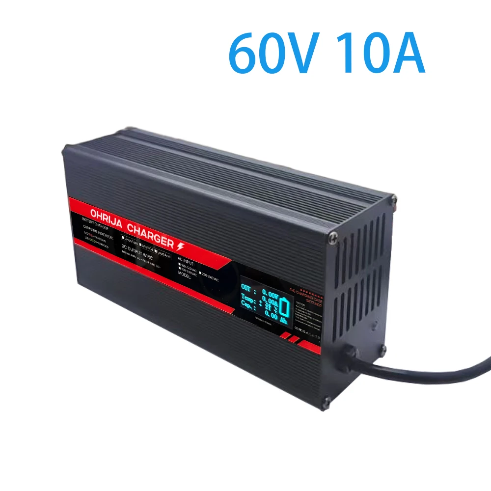 60v lead acid charger 60V 10A Gel battery for 5S 69.0V Lead-acid battery charger with Digital LCD Display Fast charging