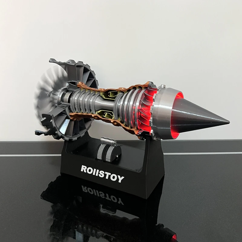 TR900 Aircraft Turbofan Engine Kit DIY Pushrod Red Engine Model 1/25 Electric Desktop Toy