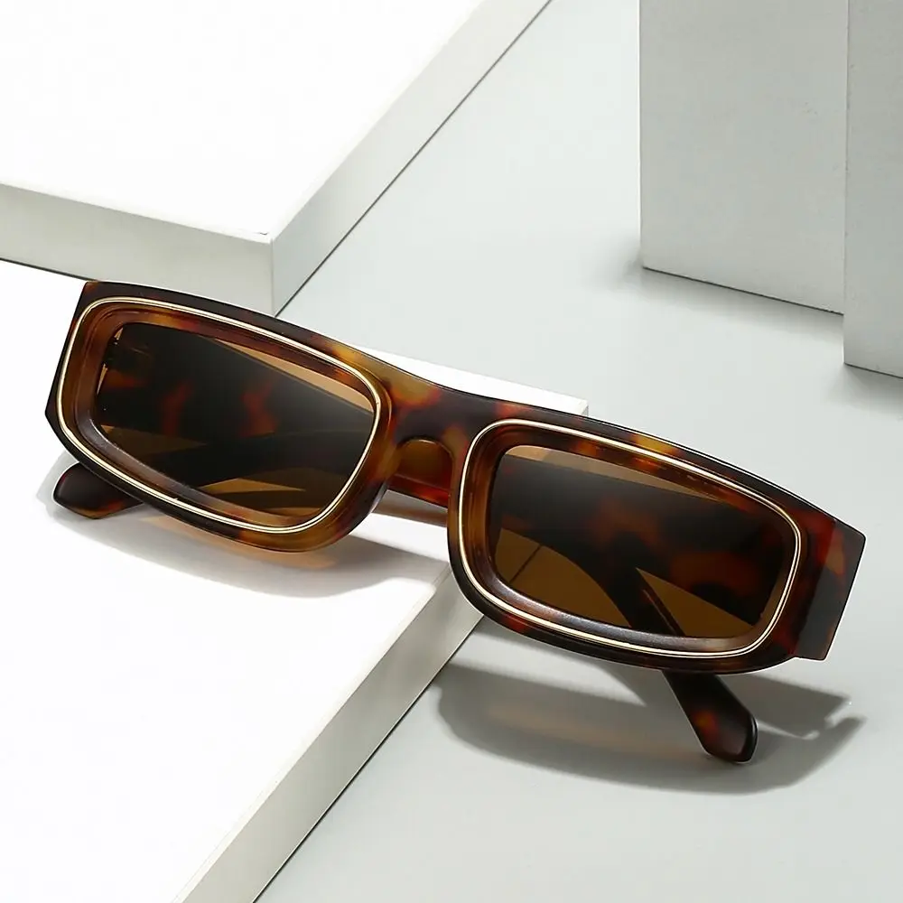 Vintage Y2K Small Sunglasses Colorful Retro UV400 Sun Glasses Fashion Leopard Shades for Women & Men