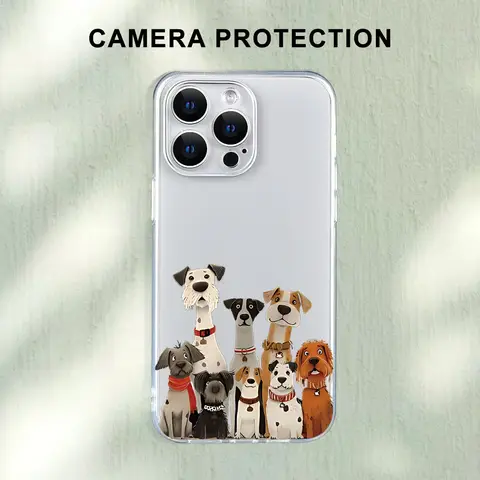 A cute little dog phone case suitable for iPhone 17 16 15 14 13 12 11 Pro/ Max /Plus anti-fall transparent soft case