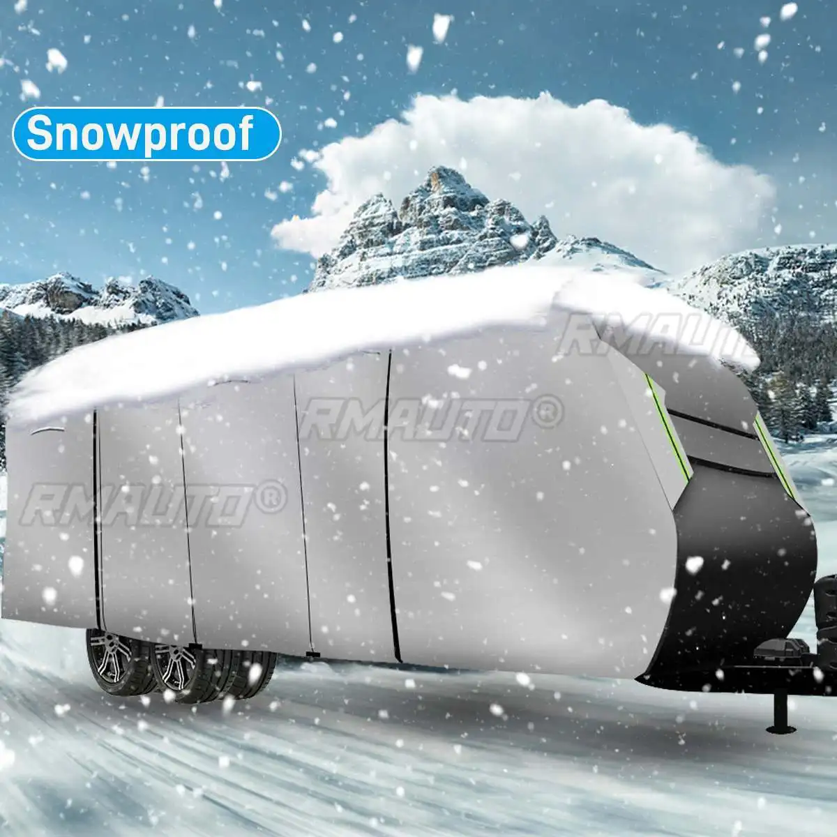 RV Cover Camper Cover Travel Trailer UV Resistant Waterproof Ripstop Non-woven Fabric Folding Protection