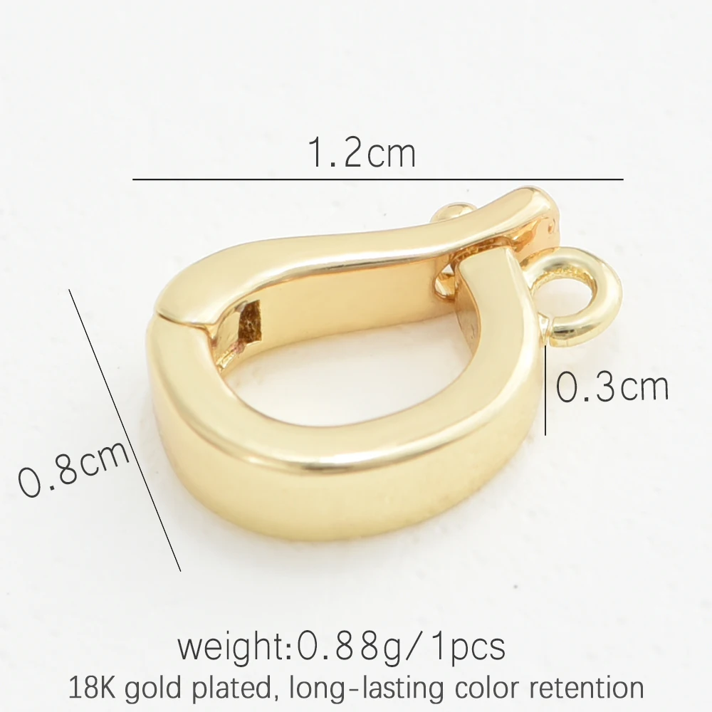 1PCS 18K Gold Plated Pendant Bail Clasps Connector Fastener DIY Accessories Hinged Necklace Enhancer Jewelry Materials For Women