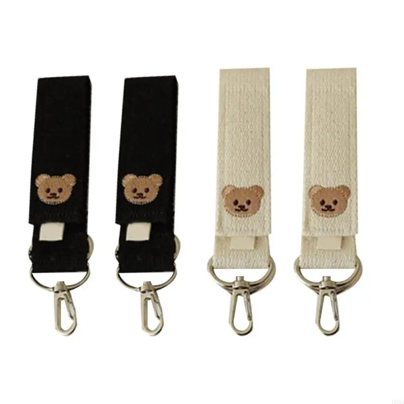 H055 1 Pair Baby Stroller Hook Bear Stroller Hooks Adjustable Bag Hanging Hooks Sturdy Stroller Accessories