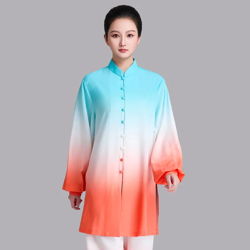 

Женский костюм для тай-чи с градиентным принтом, новинка 2026 года, для выступлений и тренировок по боевым искусствам Бадуаньцзинь, весна/осень, для взрослых