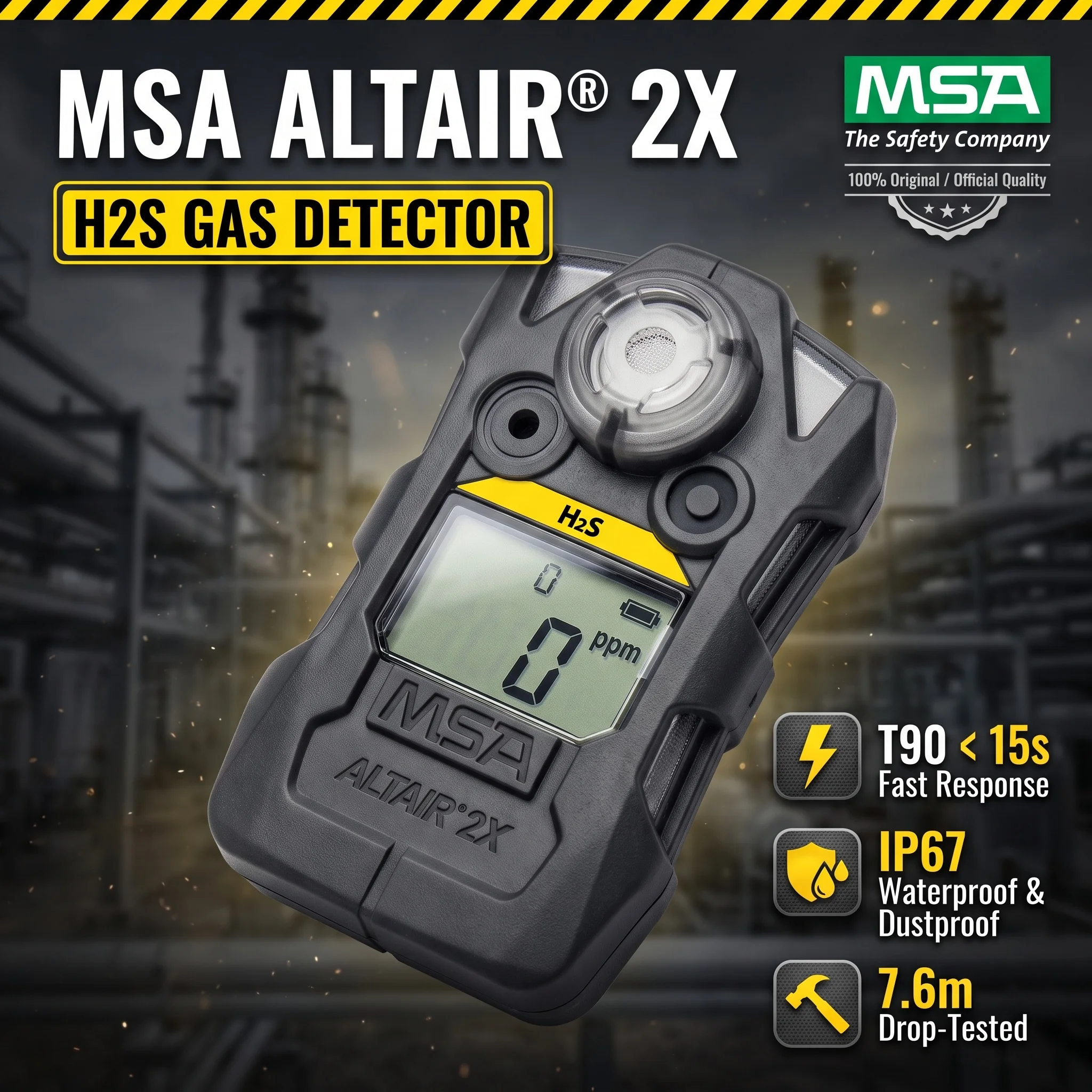 MSA ALTAIR 2X Portable H2S Gas Detector Hydrogen Sulfide Single Gas Leak Detector Sensor Air Quality Monitor Meter