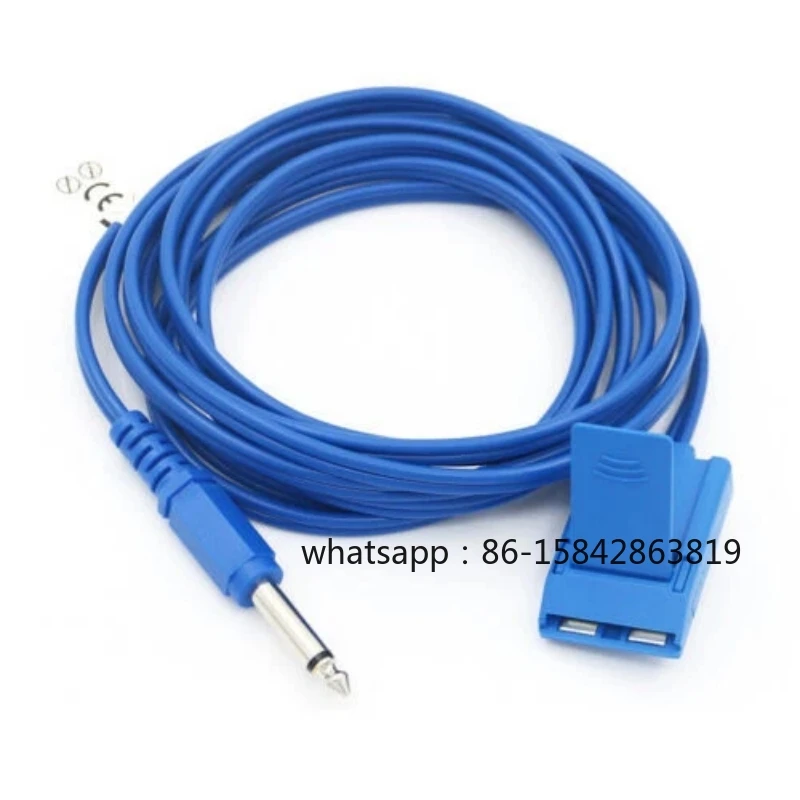 Disposable ESU Patient Return Negative Plate Cord Grounding Pad Diathermy Cable, HI-FI 6.35mm Plug, Pack of 4PCS