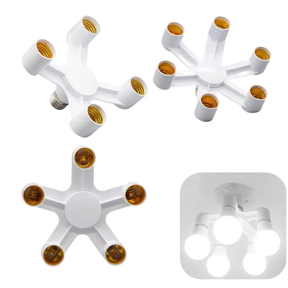 1 szt. Rozgałęźnik do żarówek LED E27, 4 w 1/5 w 1/6 w 1, gniazdo E27, adapter do żarówek LED