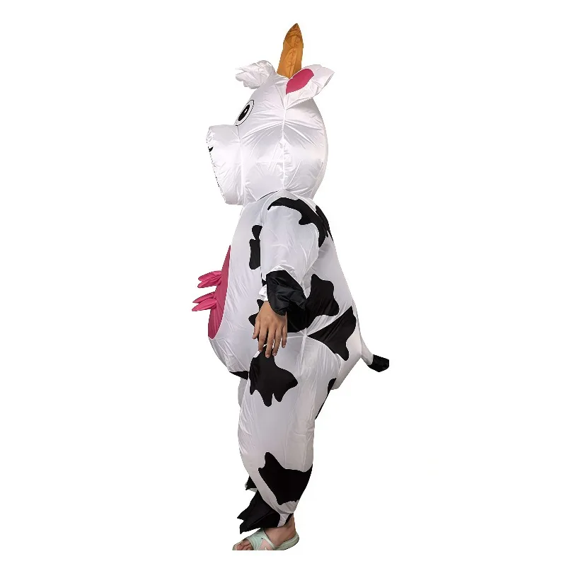 Halloween Funny Inflatable Cow Costume, Full‑Body Blow‑up Spotted Cow Suit for Masquerade Birthday Party Role‑Play Fancy‑Dress view 3
