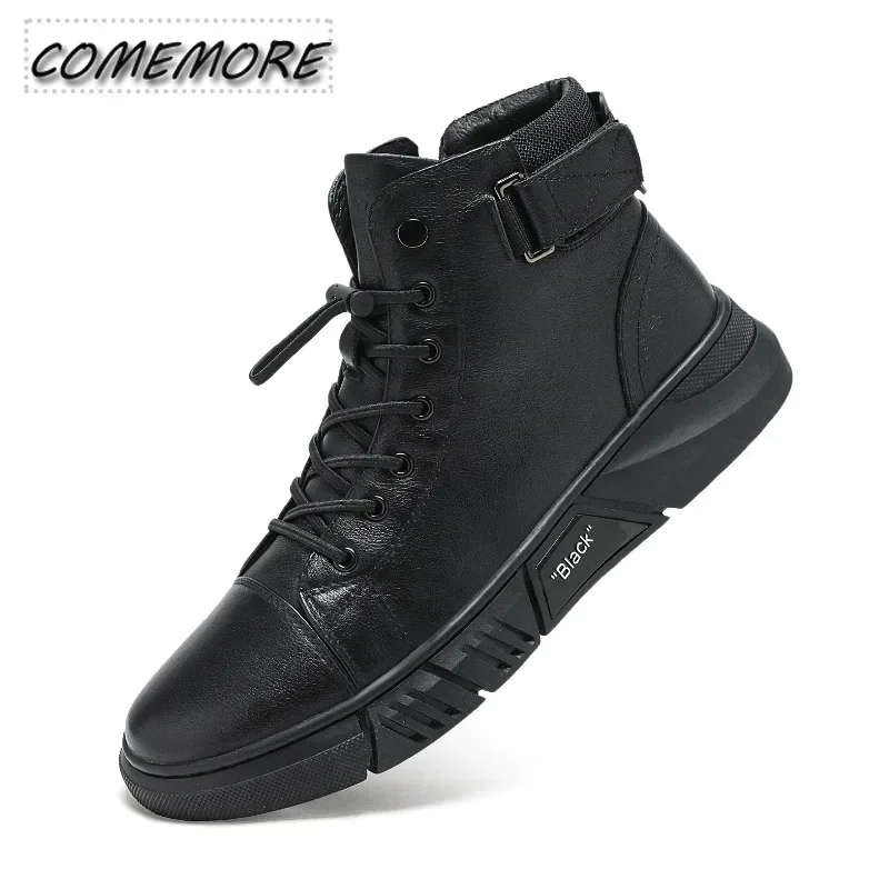 Autumn New High Top Work Shoes for Men Platform Ankle Boots Fashion Quality Boots Winter Outdoor Booties Casual Male Large Size