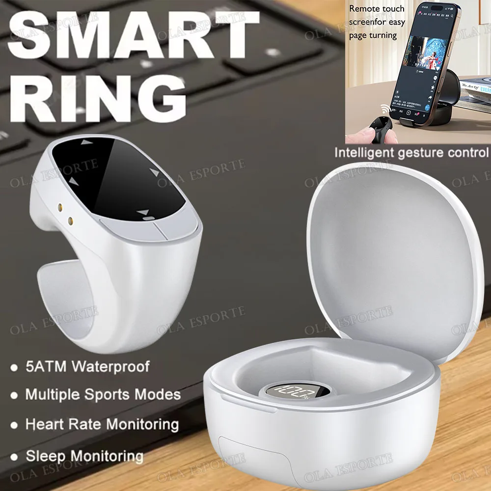 Fernbedienung Kabelloser Bluetooth-Rollring für Fingerspitzen, tragbare mobile Maus, Video-Automatik-Seitenwechsler, Browsing-Ring R12