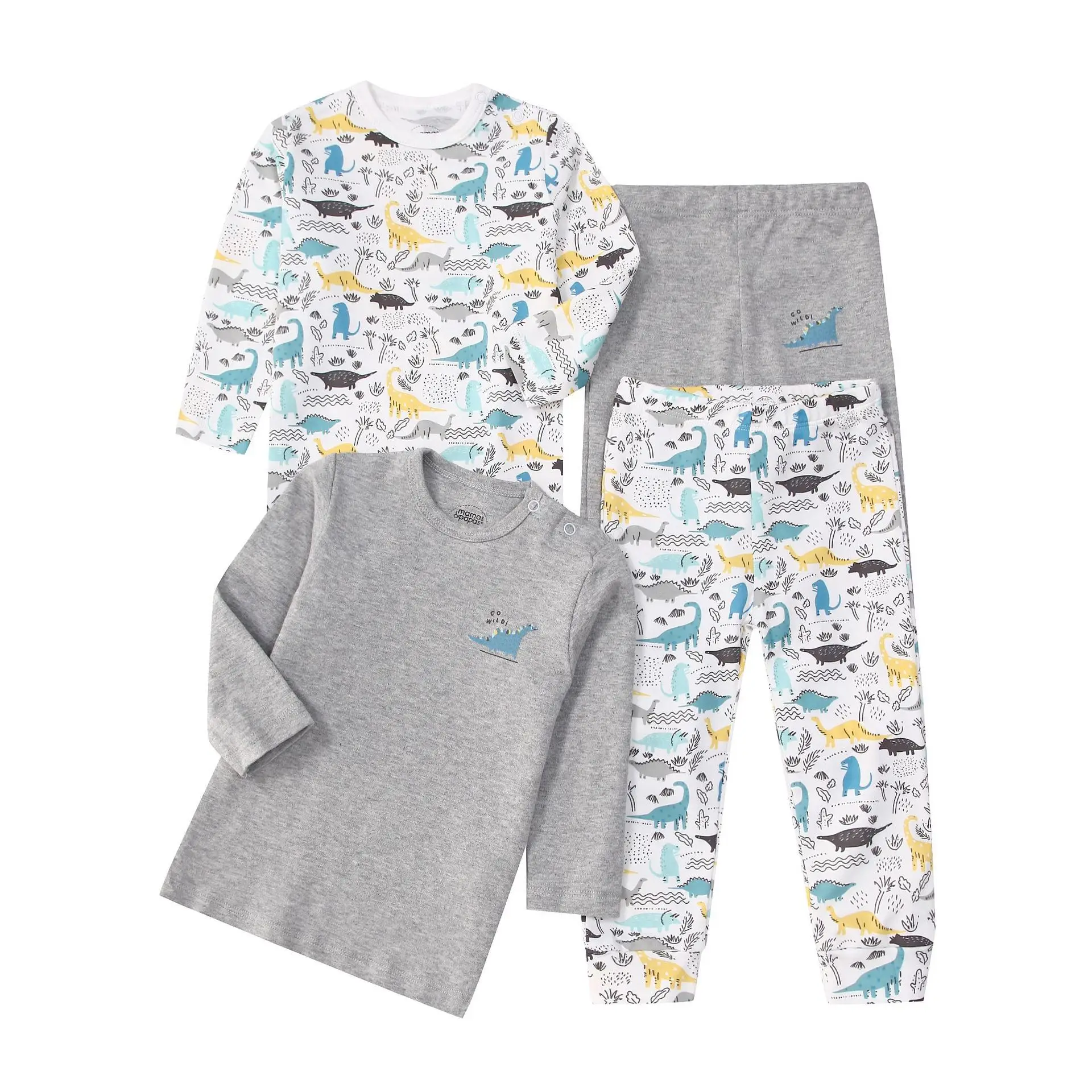 1-5 Year Children's Clothes Set Spring Autumn New Cartoon Home Wear Baby Boys Girls Pajamas Four Pieces Cotton Kids Clothing Set