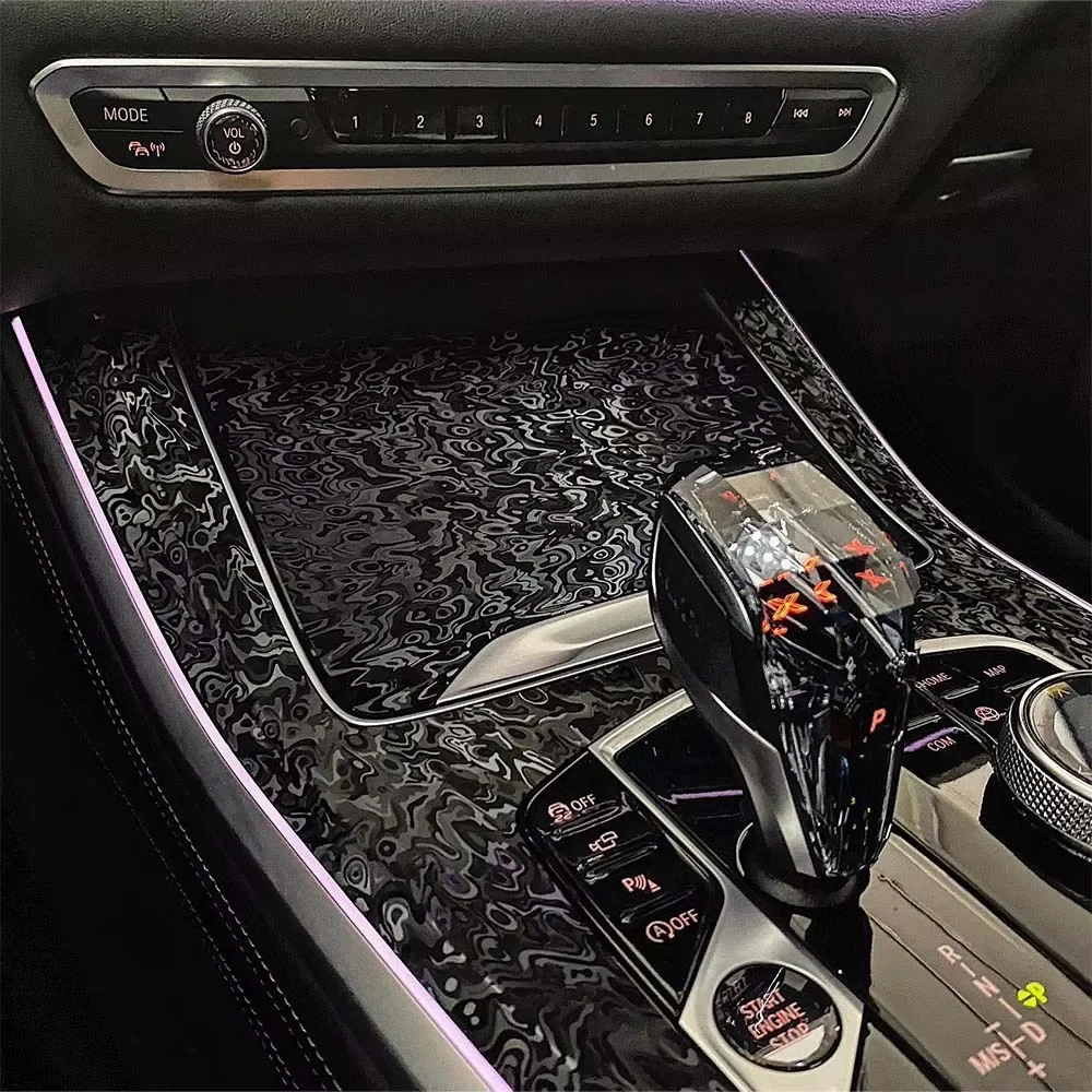 Schwarze Carbonfaser-Aufkleber, selbstklebendes Vinyl, kosmische Verpackung, Auto-Motorrad-Modifikationsfolie, Luftblase, frei geschmiedete Carbonfolie – Detail 2