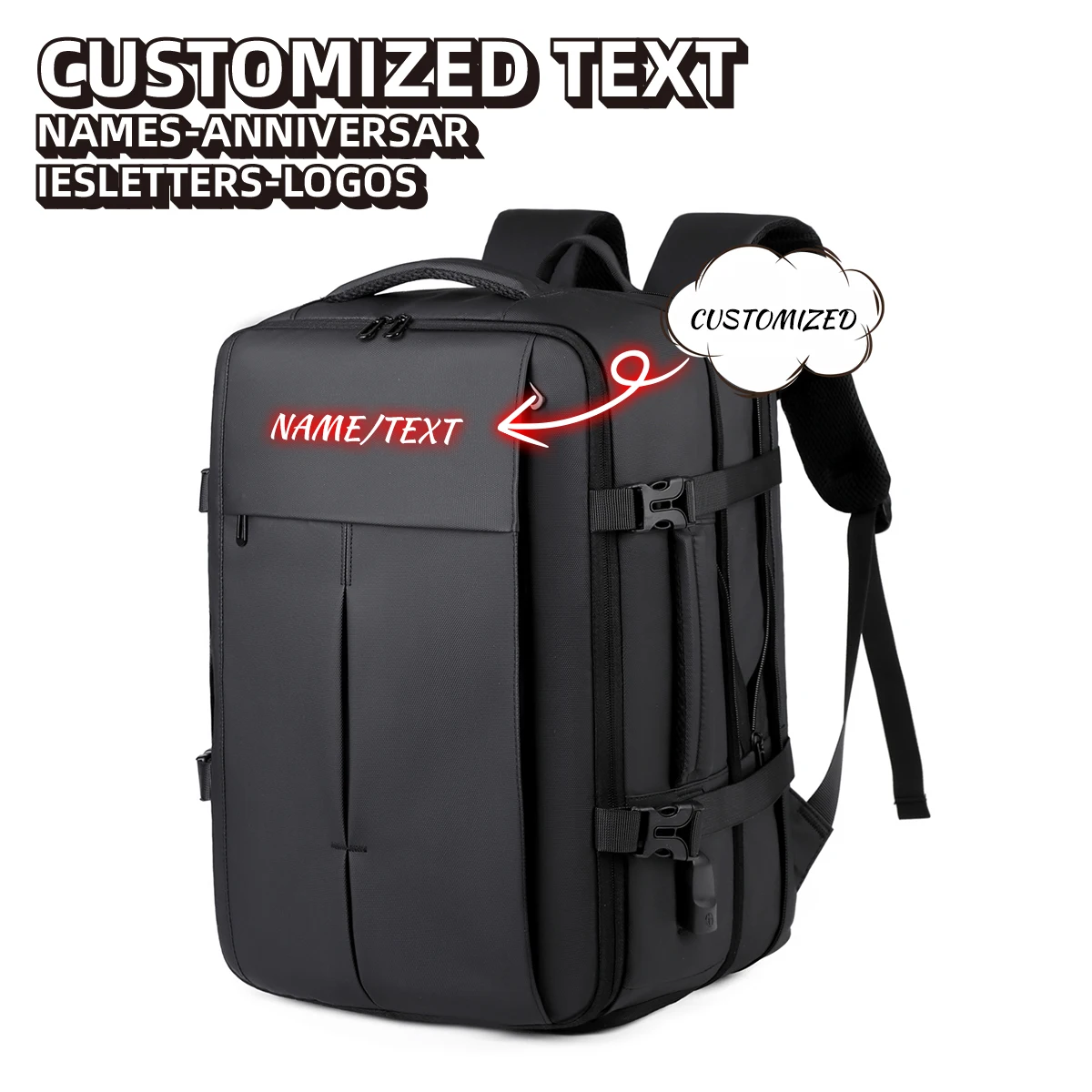 

Рюкзак с логотипом по индивидуальному заказу, дорожная сумка, мужская черная сумка для ноутбука, мужской деловой рюкзак для работы и путешествий, персонализированный своими руками