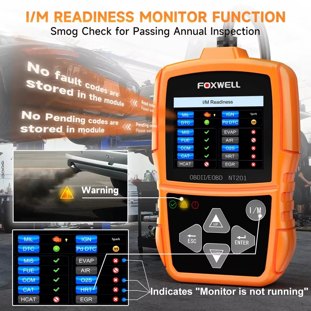 FOXWELL NT201 OBD2 Car Scanner Engine Light Check Professional Auto Code Reader Automotive Full OBD 2 Diagnostic Scan Tools