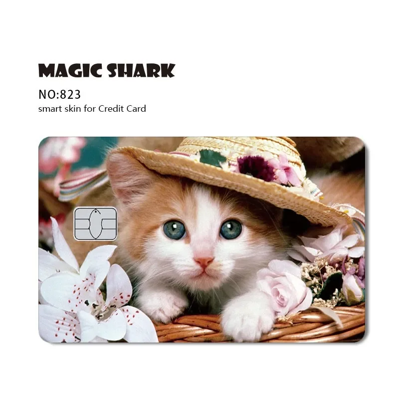 2023 New Matte PVC Cartoon Anime Game Cute Dog Cat Sticker Cover Film for Small No Chip Credit Card Debit Card