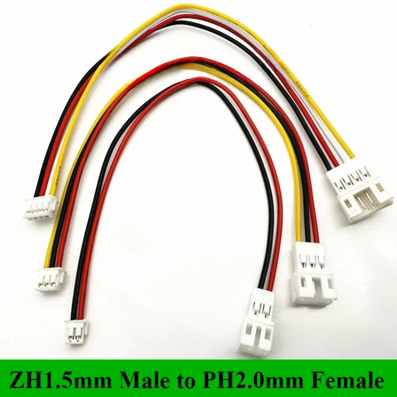 1/5/10Pcs/lot ZH1.5 Male To PH2.0 Female Adapter Conversion Line Connector Wire Cable 15cm 28AWG  2P 3P 4P