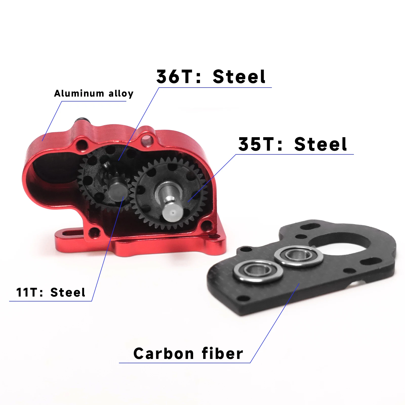 40P ultra light portal LCG with sliding block gearbox 1/10 Capra SCX10 III AR45 RC car parts modification and upgrade