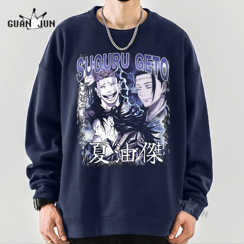 Jujutsu Kaisen Sweatshirts for Adult Men Anime Suguru Geto Gojo Graphic Pullover Tops New Fashion Unisex Harajuku Loose Hoody