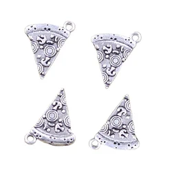 20pcs Charms Food Pizza Cate 18x14mm Antique Silver Color Pendants Making DIY Handmade Tibetan Finding Jewelry