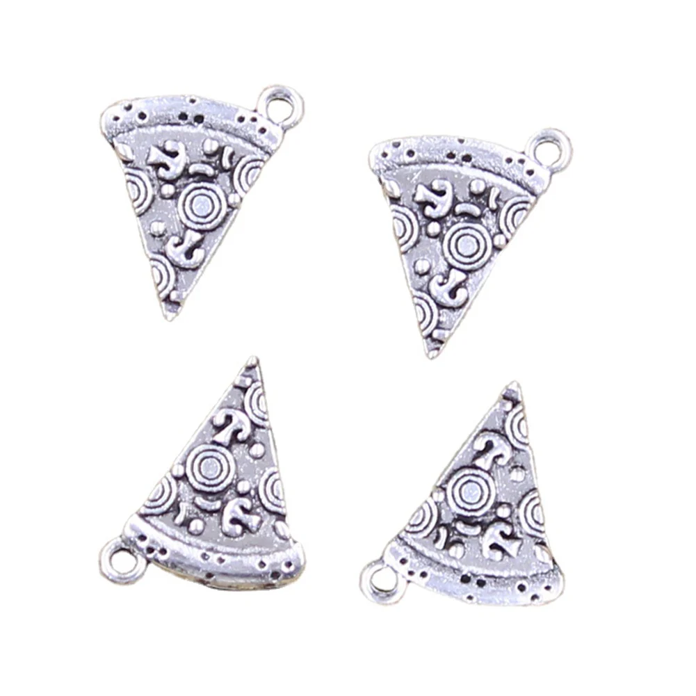 20 szt. Zawieszki do pizzy 18x14mm w kolorze antycznego srebrnego wisiorki, które robią ręcznie robioną tybetańską biżuterię