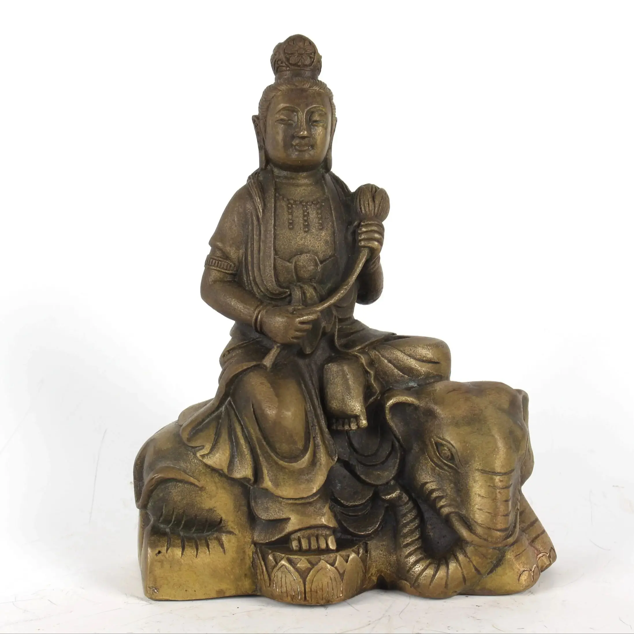 

Chinese Folk Collection Handmade Pure Copper Guanyin Statue Home Decoration Ornaments Exhibits Qing Dynasty