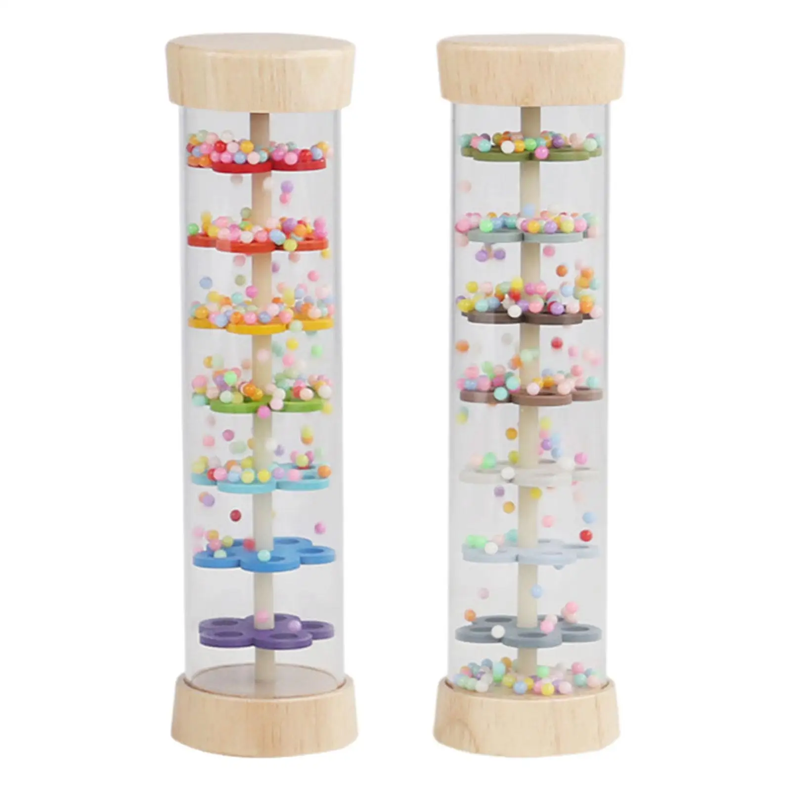 Rainmaker Rain Sound Tube Sensory Development สีสันลูกปัด Raindrop สําหรับเครื่องมือการสอนก่อนวัยเรียน Travel ของเล่นเด็กทารกสาว