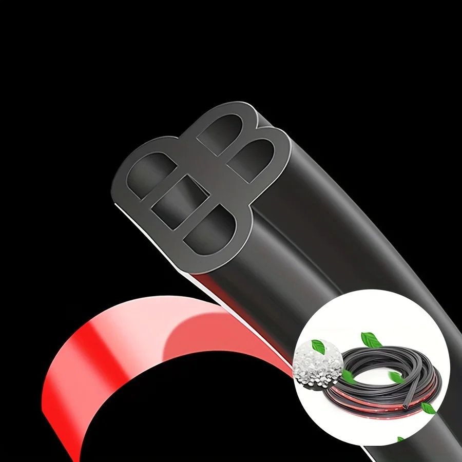 5Meters Reduce Sound Proof Foam Car Seal Strip Thicken Anti-noise Soundproof Rubber Car Silence Scheme Rubber Seal Strip