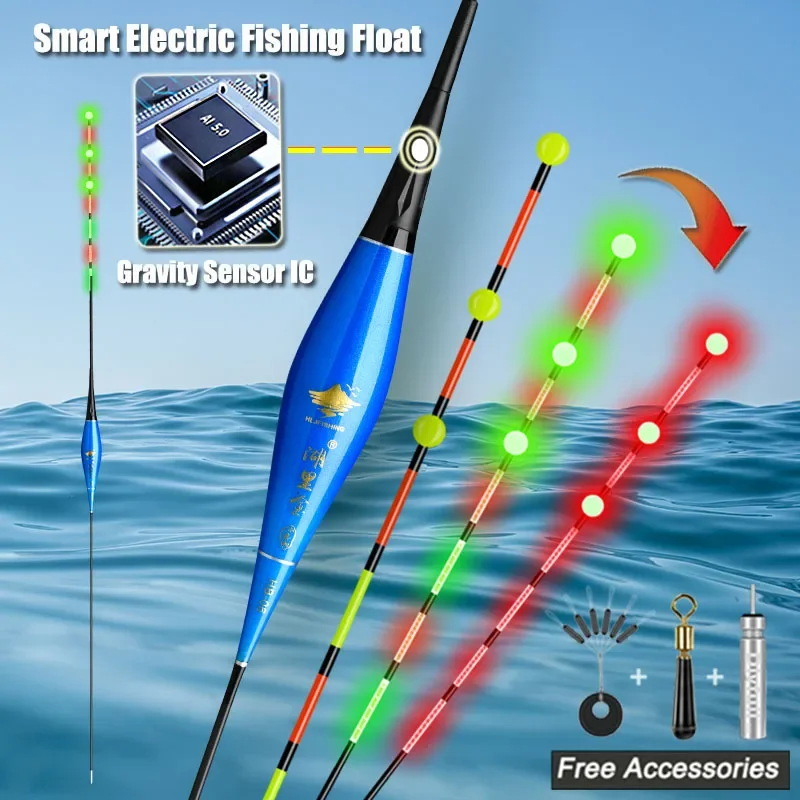 

Fishing Float Gravity Sensor Smart IC Build-in LED Electric Luminous Bobbers Fish Baits Color Change Fishing Tackles