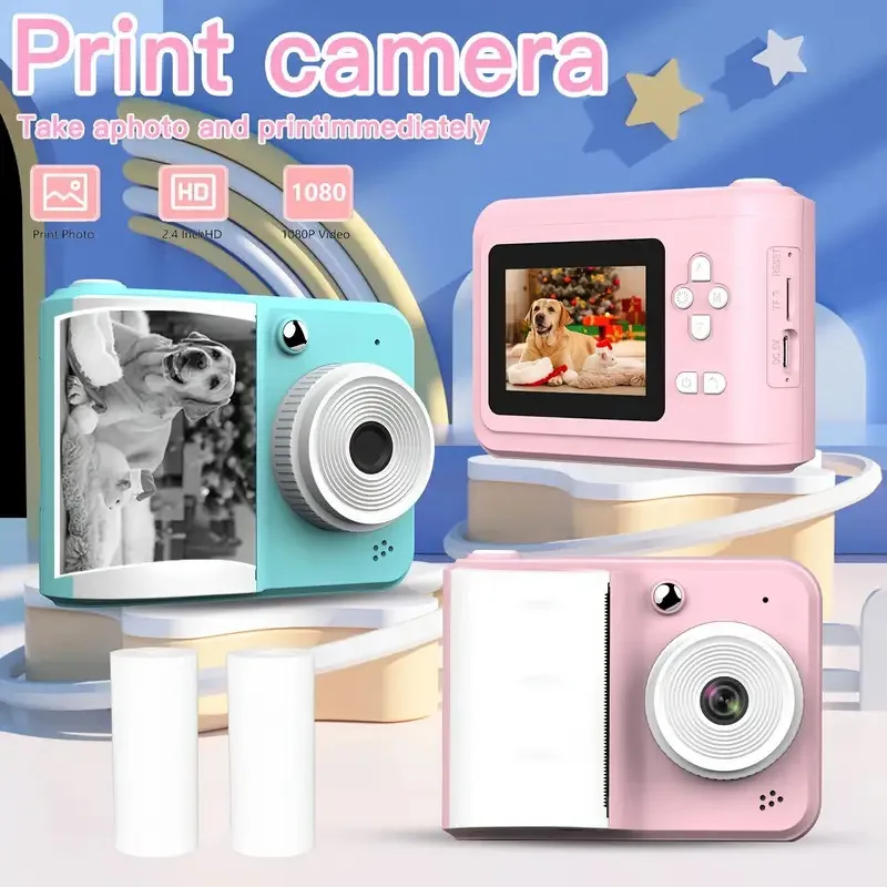 Câmera infantil instantânea, câmera digital de impressão, mini câmera infantil, câmera de celular de brinquedo de alto pixel impressão divertida, colocar ch