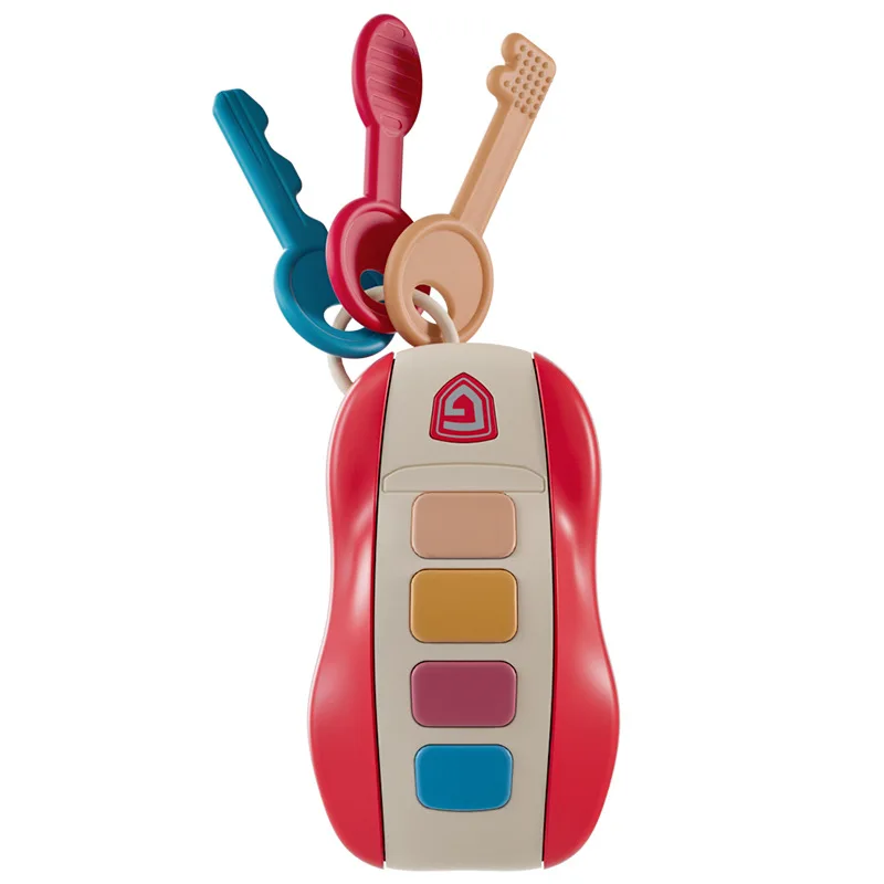Früherziehung für Kinder, Simulationsauto, Fernbedienungsschlüssel, weicher Zahnkleber, kann importiert werden, Spielzeug-Baby-Puzzle mit Musikfunktion