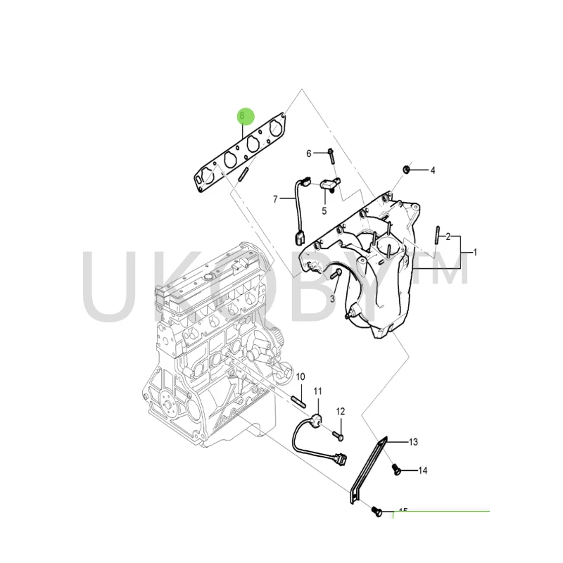 92067385 Suitable for Ch ev ro le t Captiva 2.4 Intake manifold gasket, intake branch gasket, intake manifold gasket