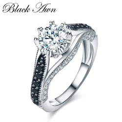 Black Awn 2025 New Rings For Women Classic Silver Color Fashion Jewelry For Women Wedding Ring C017