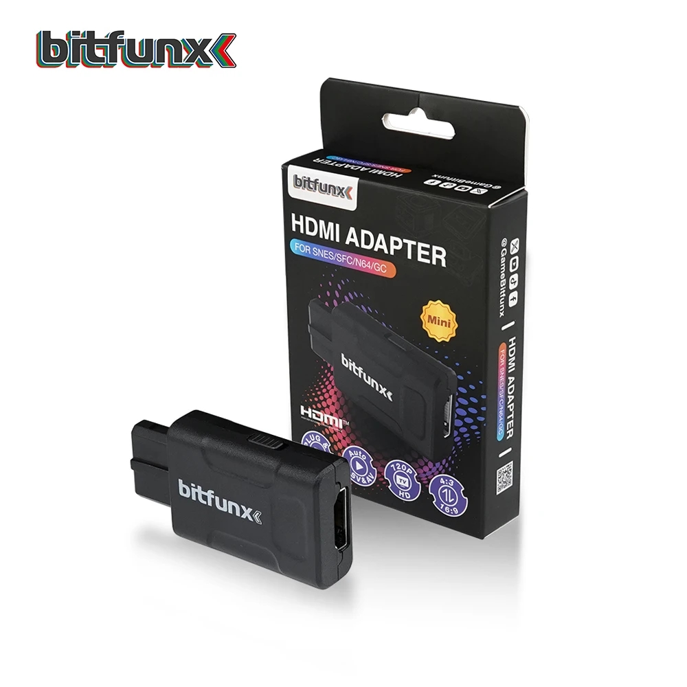 Bitfunx SV Composite AV to HD Adapter 720P 1080P HDMI™ Converter For N64 SNES SFC NGC Game Consoles