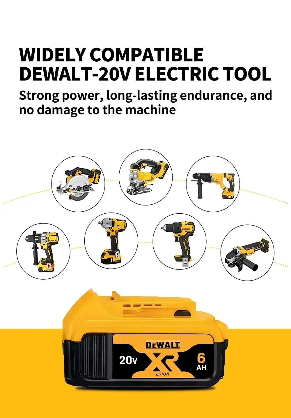 بطارية DEWALT الأصلية، 20 فولت، 6AH، بطارية ليثيوم أيون قابلة للشحن، DEWALT، DCB115، DCB118، شحن سريع، بطارية أداة DEWALT #2