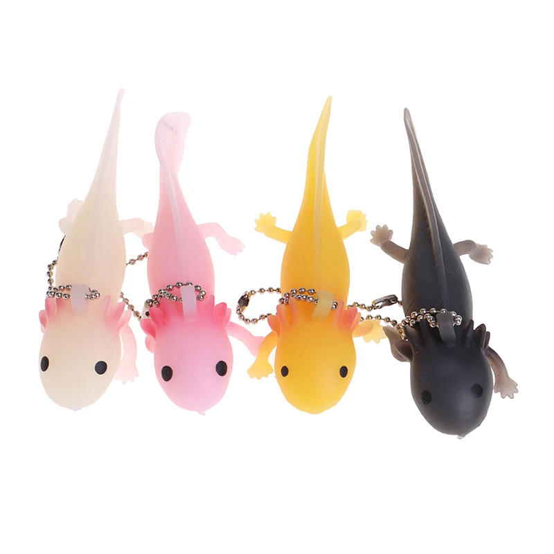 1PCS Funny Keychain Antistress Fish Giant Salamande Stress Keychain Toy Squeeze Prank Joke Toys For Girls Gag Gifts