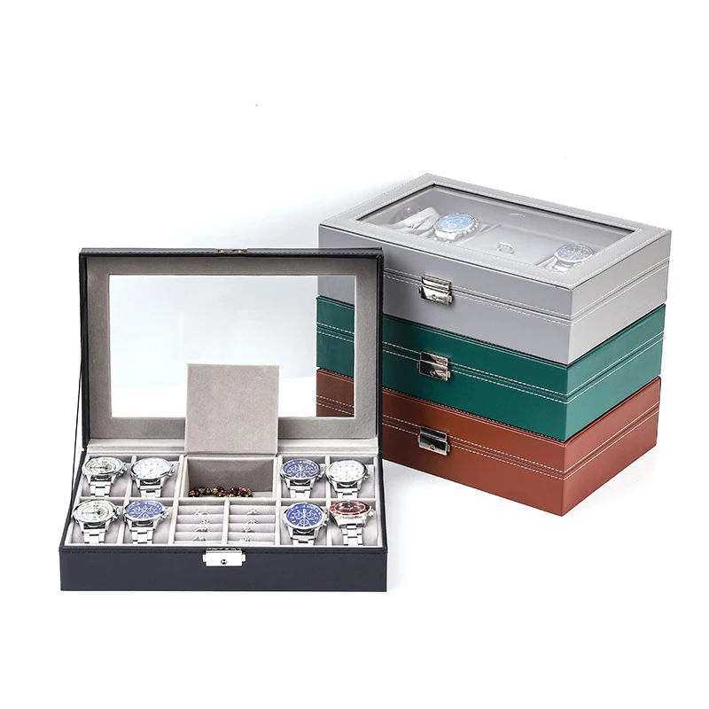 Large-Capacity Household Eco-Friendly Leather Men's Watch Case Women's Jewelry Box Multi-Functional Accessory Jewelry Storage