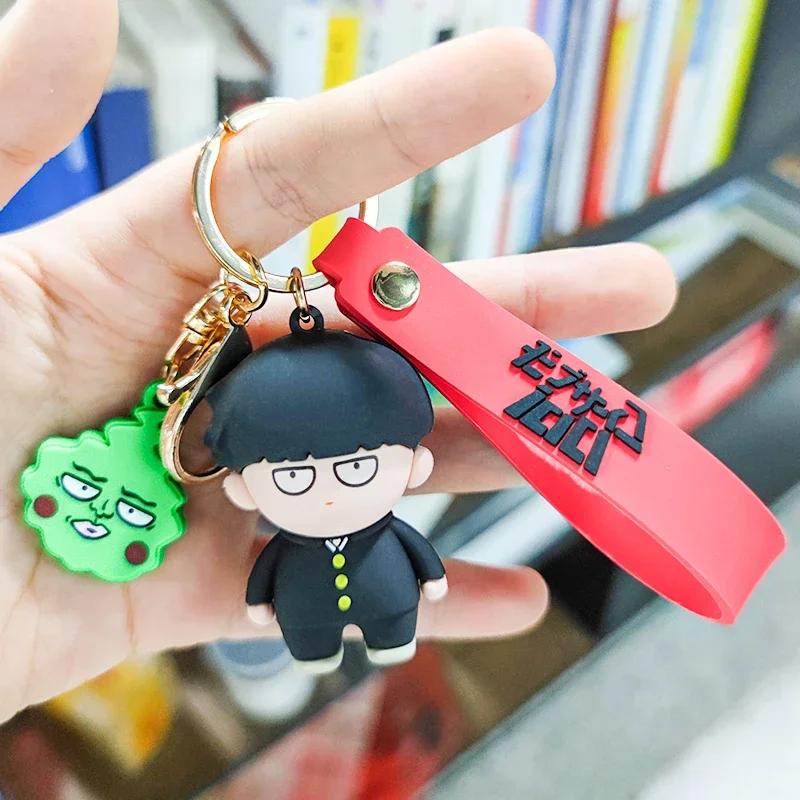 Anime Mobu Saiko Hyaku/Mob Psycho 100 Kageyama Shigeo Mob Cosplay Cartoon Keychain Keyring Key Ring Charm Pendant Xmas Gift