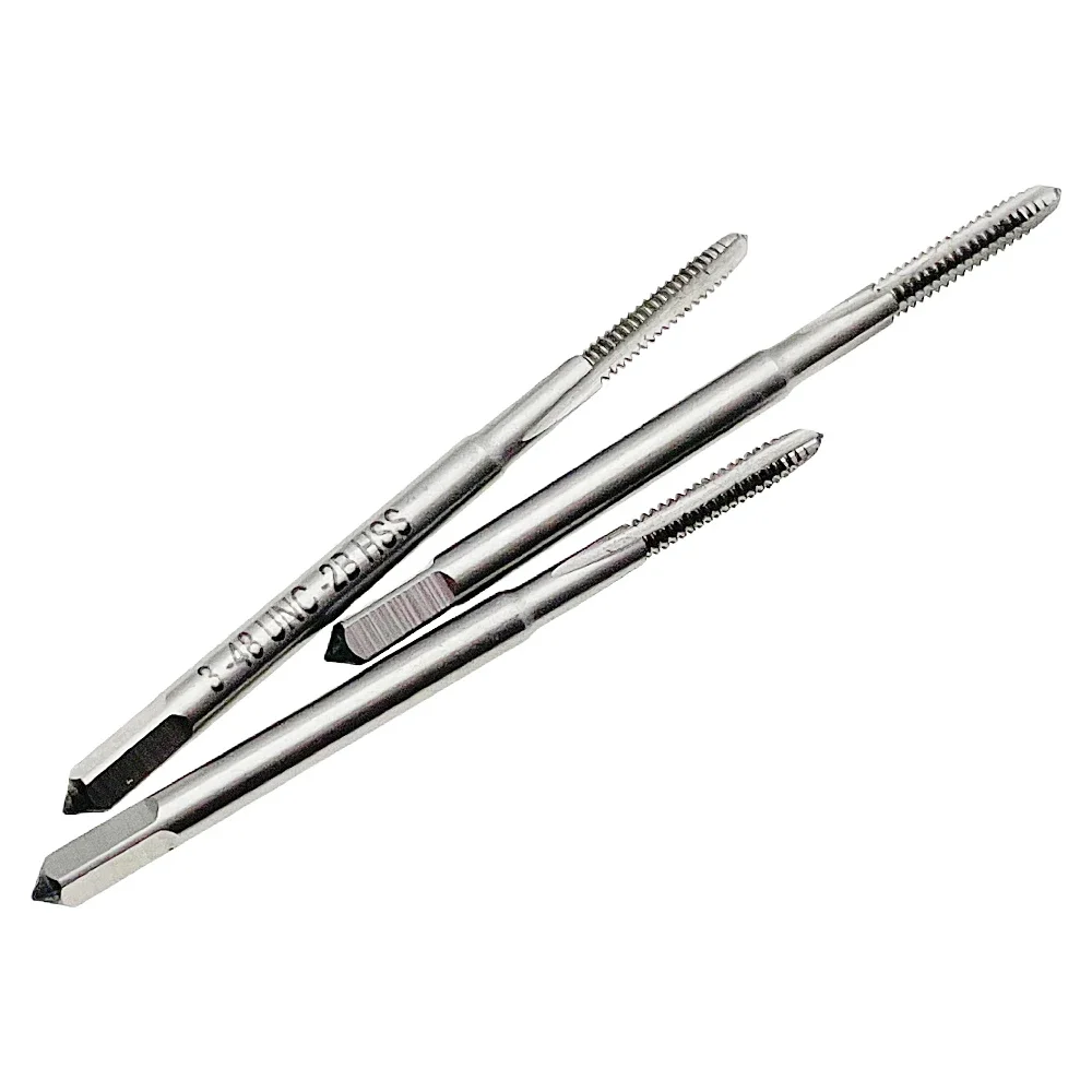 3pcs 3-48 Tap Set RH 3 - 48 Thread 3 Flutes RIght Hand 3x48 Thread Tap 3 x 48 Threading Tool 3x48 Tap Set Hand Tools