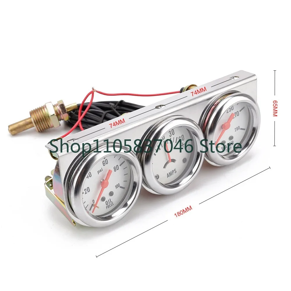 Automotive modification mechanical instrument, oil pressure, water temperature, current triple combination instrument, 12V