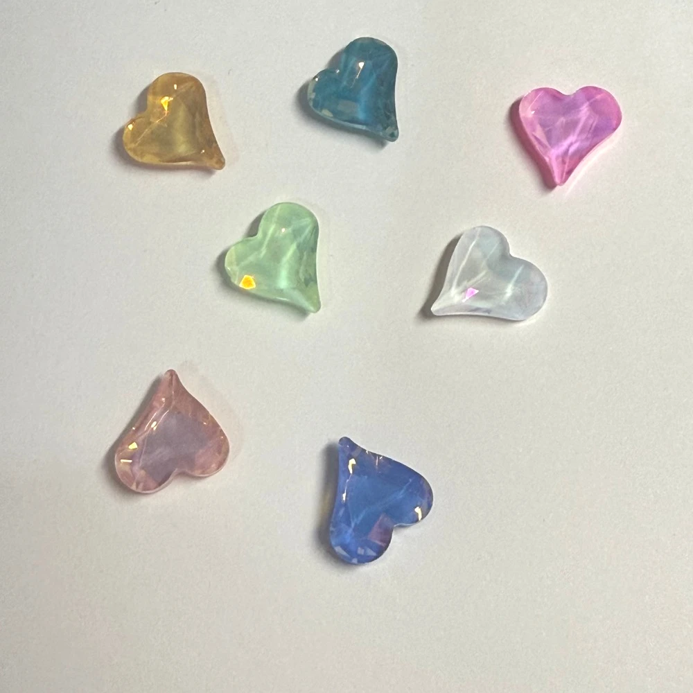 7pcs Rhinestones Shoes Charm Shining Heart Rhinestones Shoes