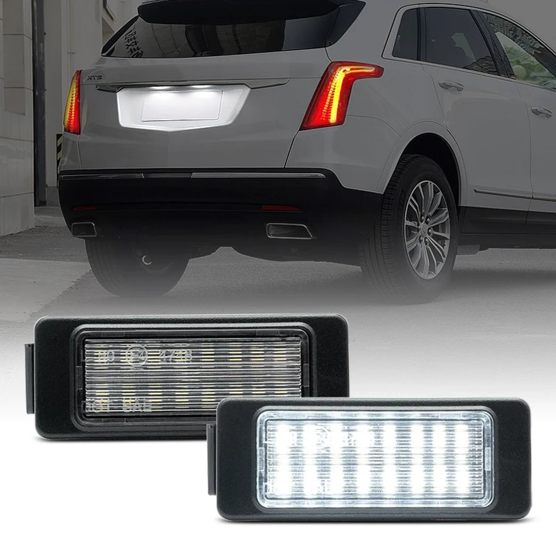 2Pcs White LED Number License Plate Light For Cadillac XT5 2017-2022 CT6 2019-2020 Chevy Traverse 2018-2022 Buick Enclave