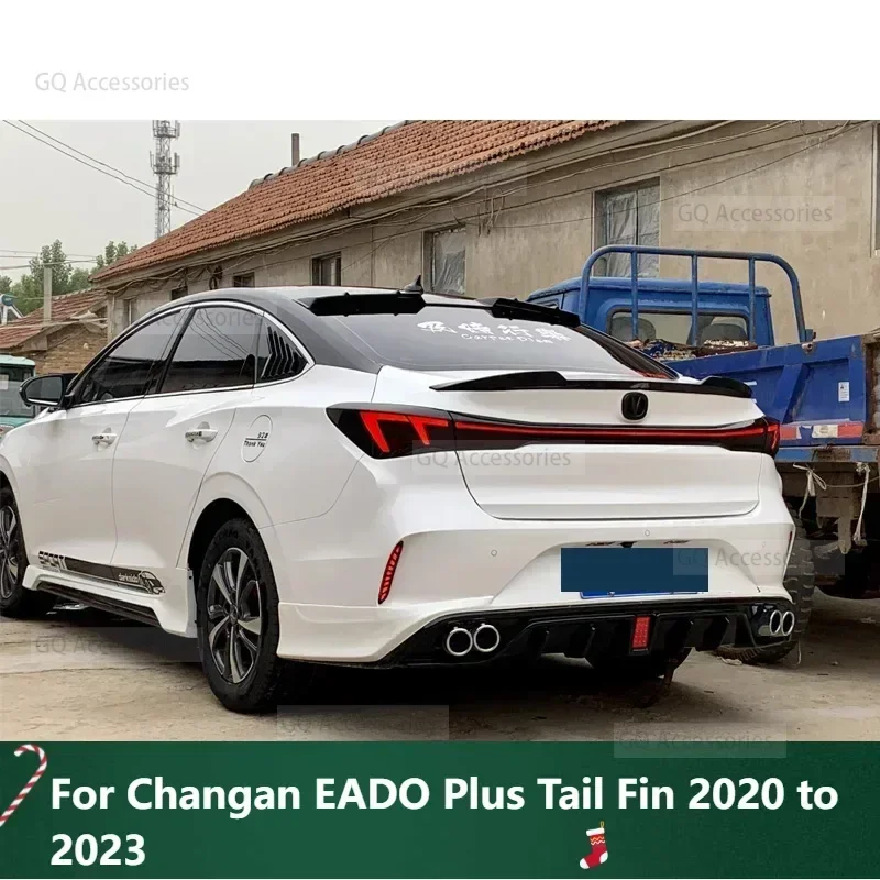 New！ Black Spoiler for Changan EADO Plus Tail Fin 2020 to 2023 Car Rear Wing Accessories Transform the Style Lightweight