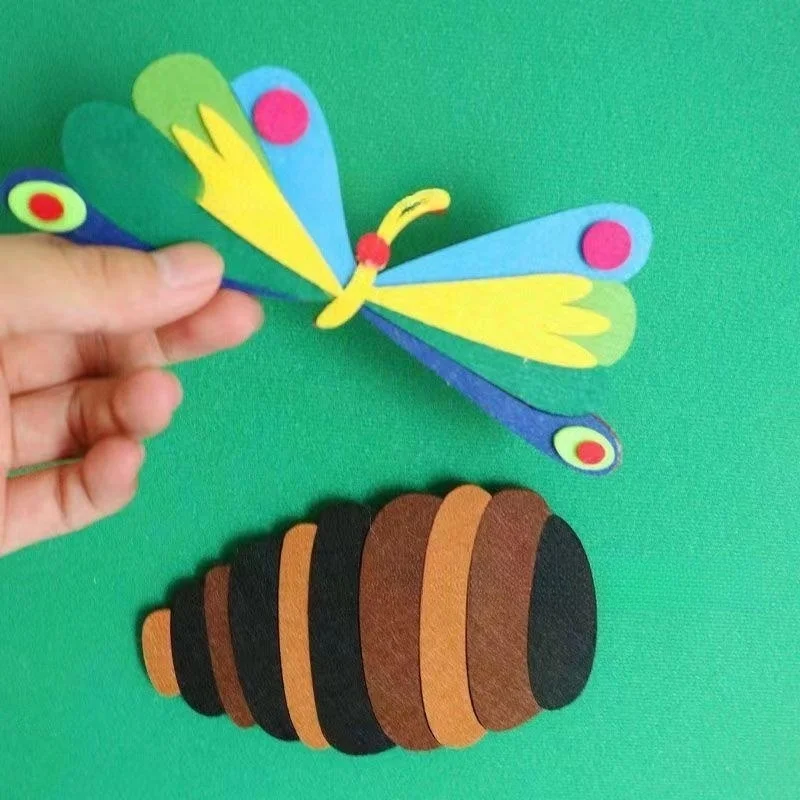 Hungry Caterpillar Performance Props Felt Toys English Picture Books Teaching Aids Open Classes Children\'s Gifts Triangle Toys