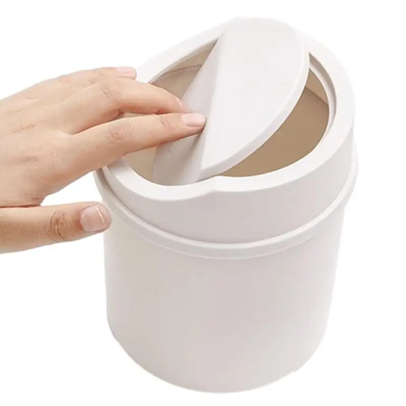 Universal Waste Bin with Lid Desktop Office Organizer Storage Home Garbage Basket Container Table Trash Bin Small Trash Can