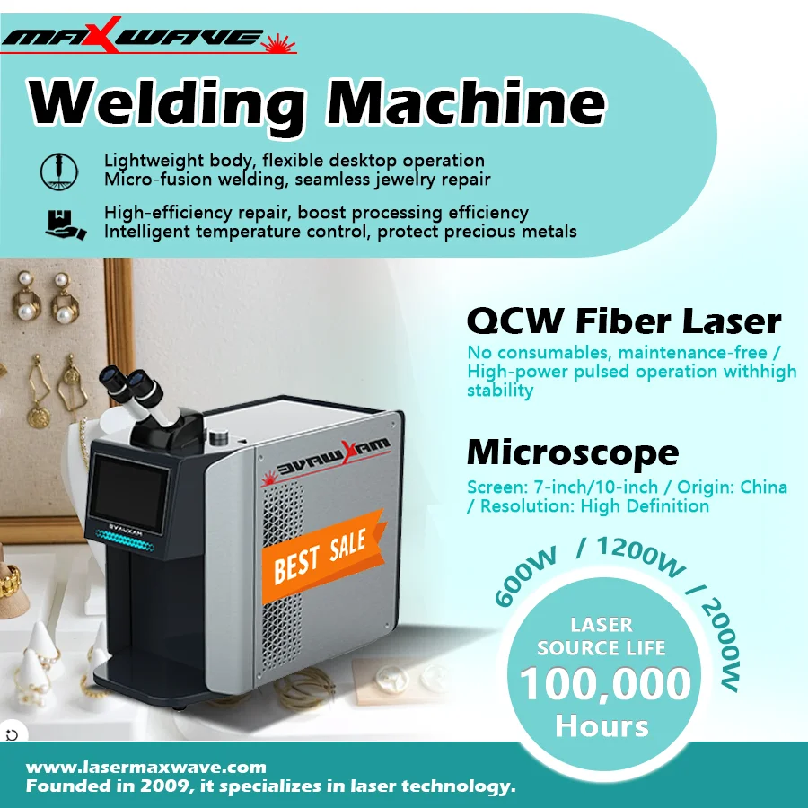 QCW Laser Welding Jewelry Machine Fiber Laser Spot Welder for Gold Silver Alloy Precision Welding Watch Dental Frame Work