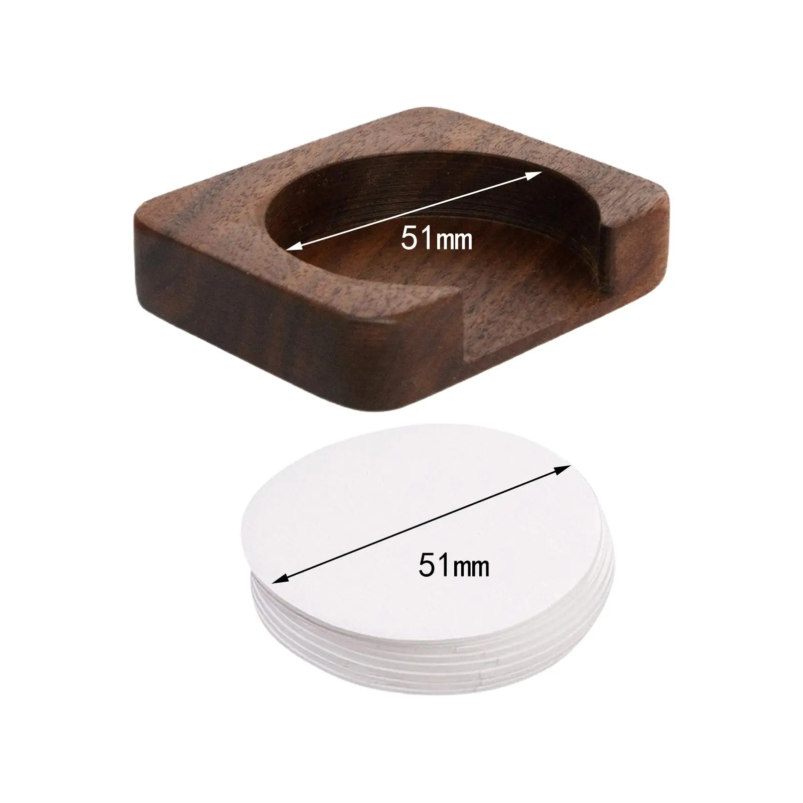 Soporte de papel para filtro de café, contenedor de madera para filtro de café para oficina